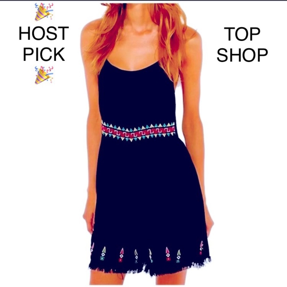 💯✅ AUTHENTIC TOPSHOP EMBROIDER ROMPER FRAYED TRIM
